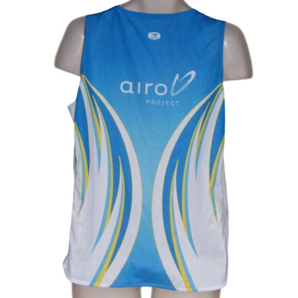 new!! SUGOI Top/Running Singlet, XL Mesh Tank, Blue/White, Sleeveless - Picture 4 of 7